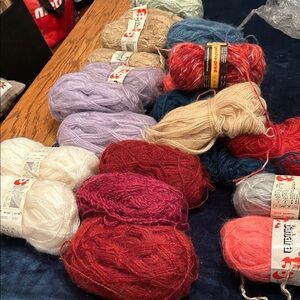 Bundle of acrylic and mohair wool